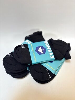 Bombas | NWT 6x Pairs of Black Low-Cut Midweight Athletic Ankle Socks - Large